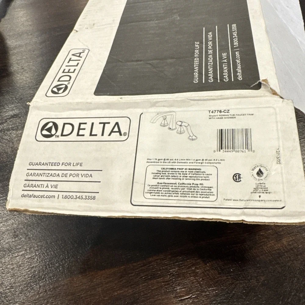 Delta T4776 Stryke Deck Mounted Roman Tub Filler - Matte Black